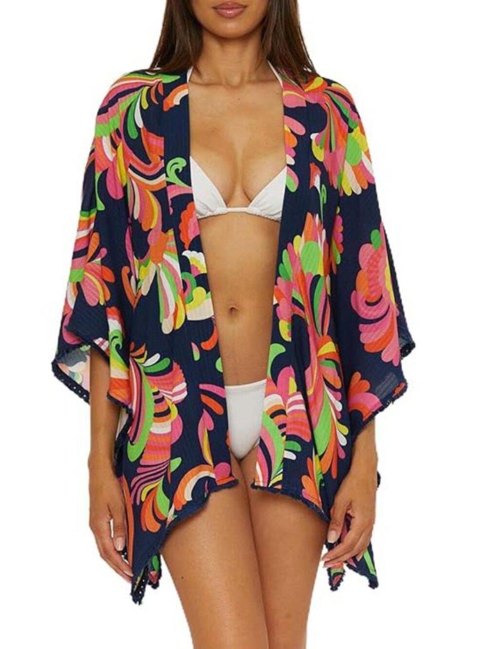 NWT Trina Turk Women's Standard Poolside Swirl Kimono Tunic Cover Up